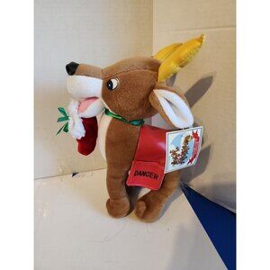 Vintage Toy Connection Dancer Reindeer Plush Stuffed Animal  Christmas Deer Tags